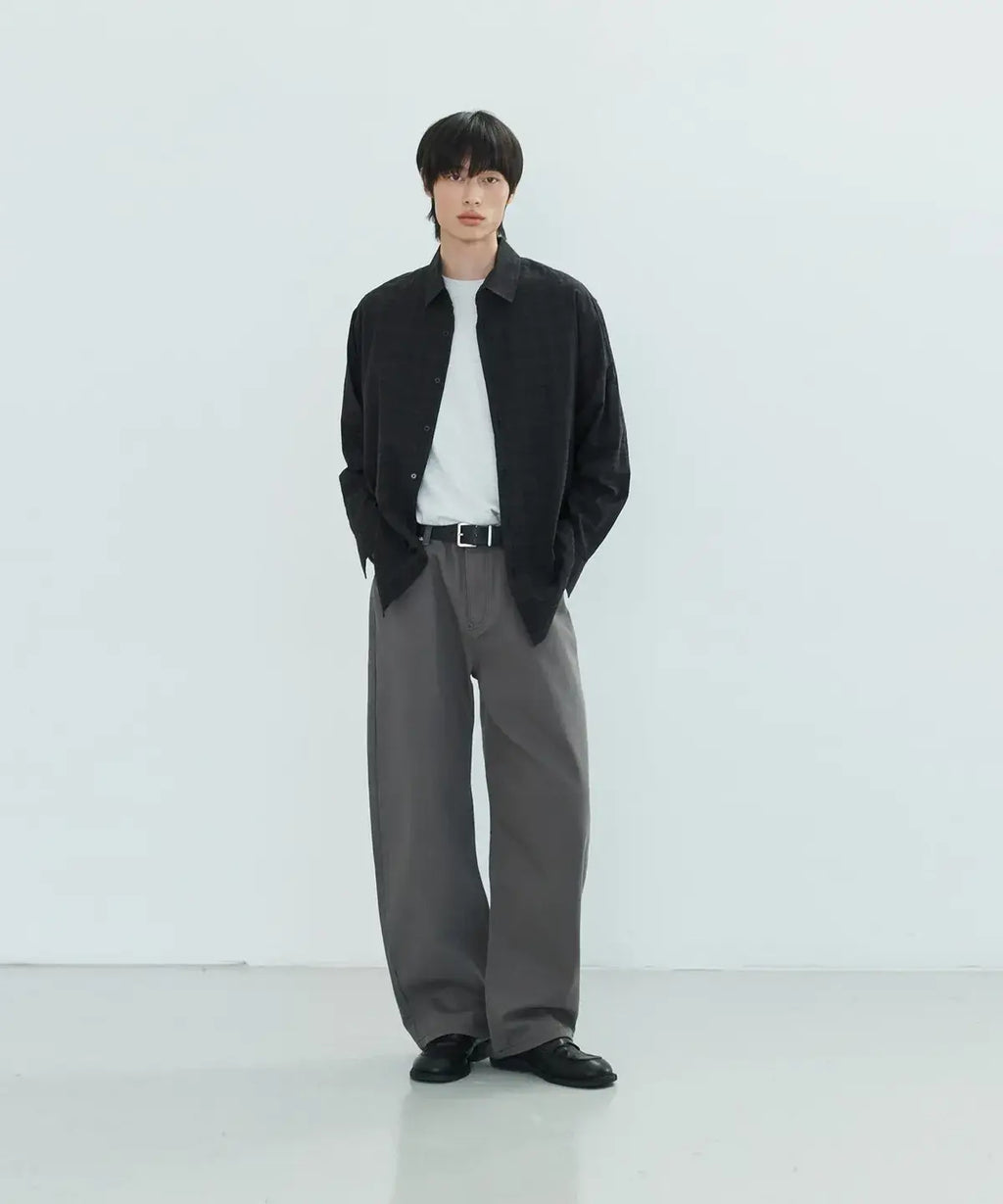 Everyday Curved Denim Pants [Charcoal]