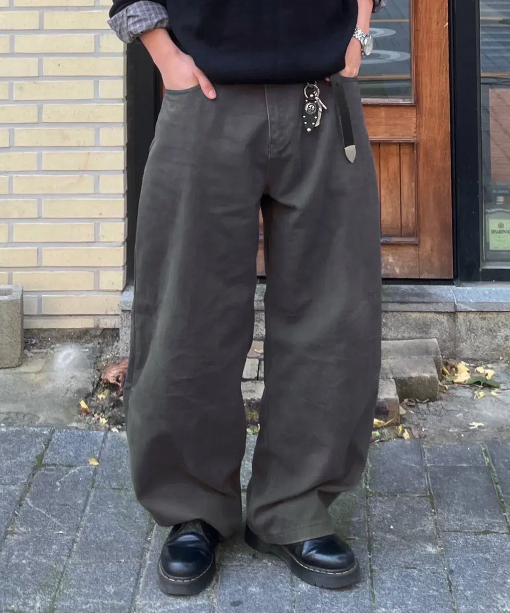 Everyday Curved Denim Pants [Charcoal]