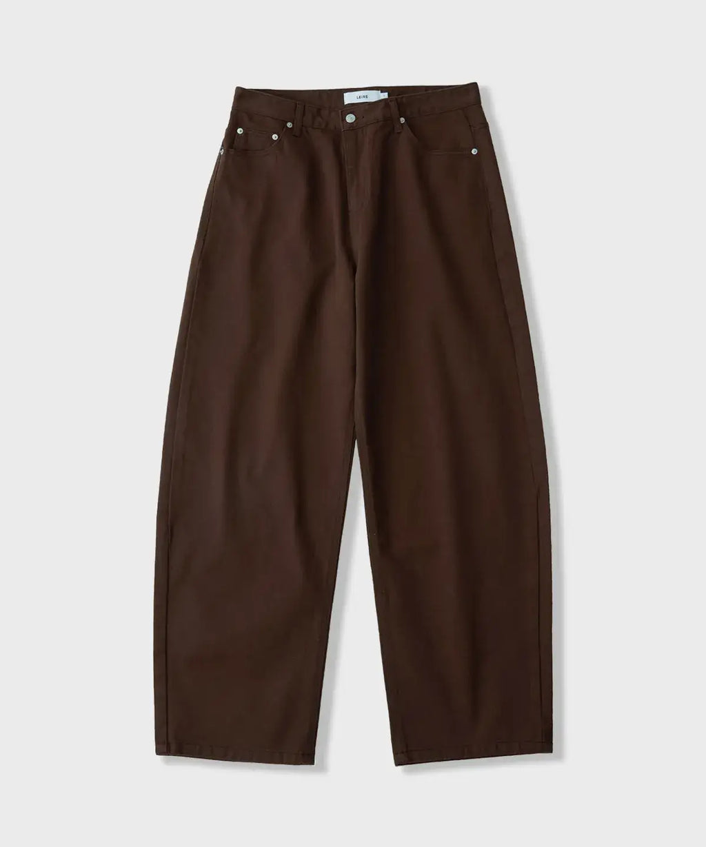 Everyday Curved Denim Pants [Brown]