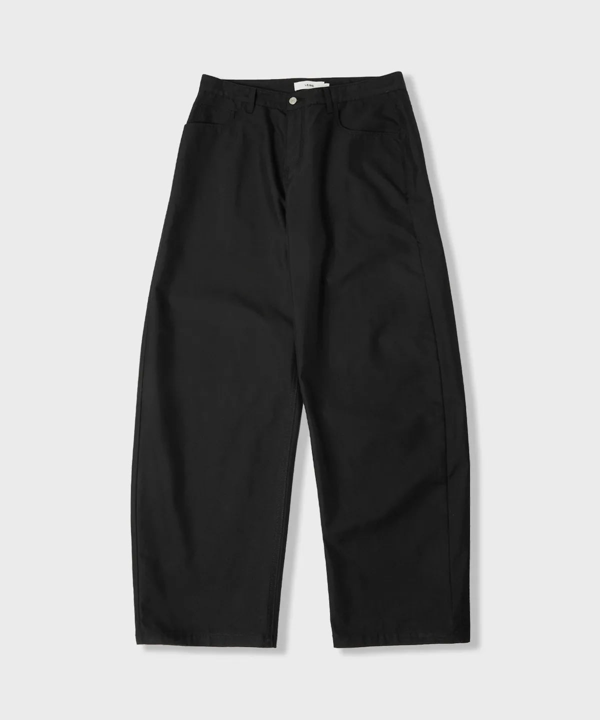 Curved Cotton Chino Pants [Black]