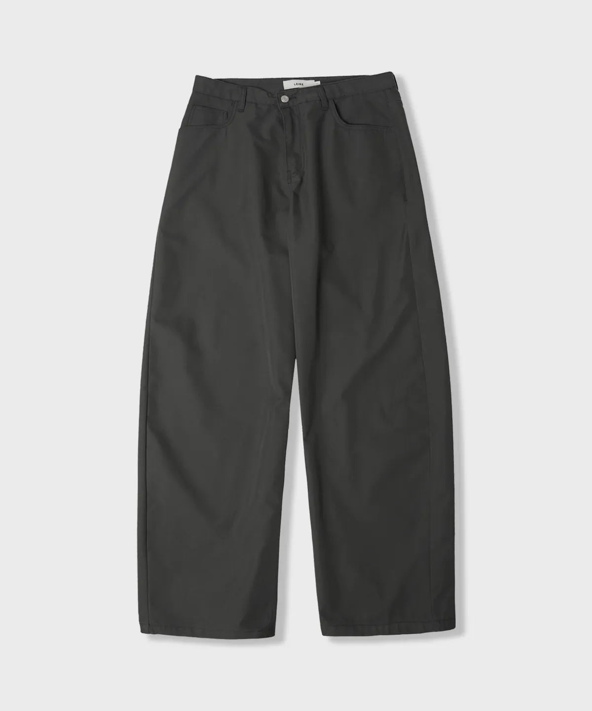 Curved Cotton Chino Pants [Charcoal]