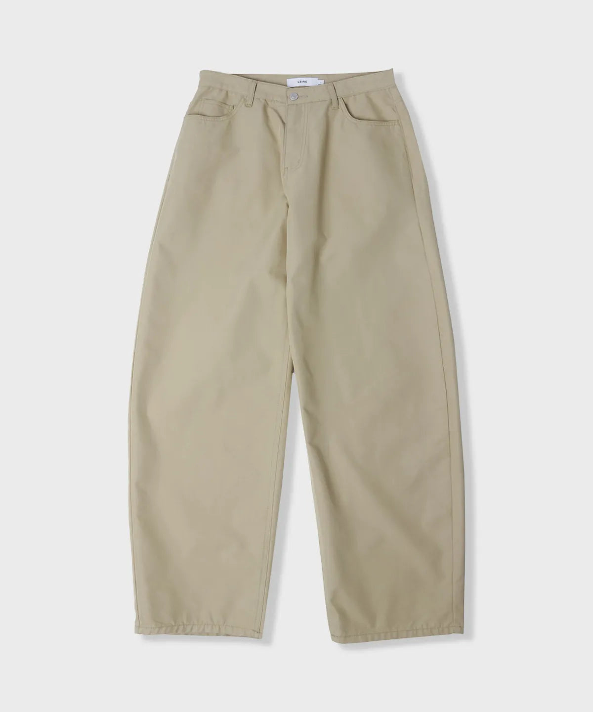 Curved Cotton Chino Pants [Beige]