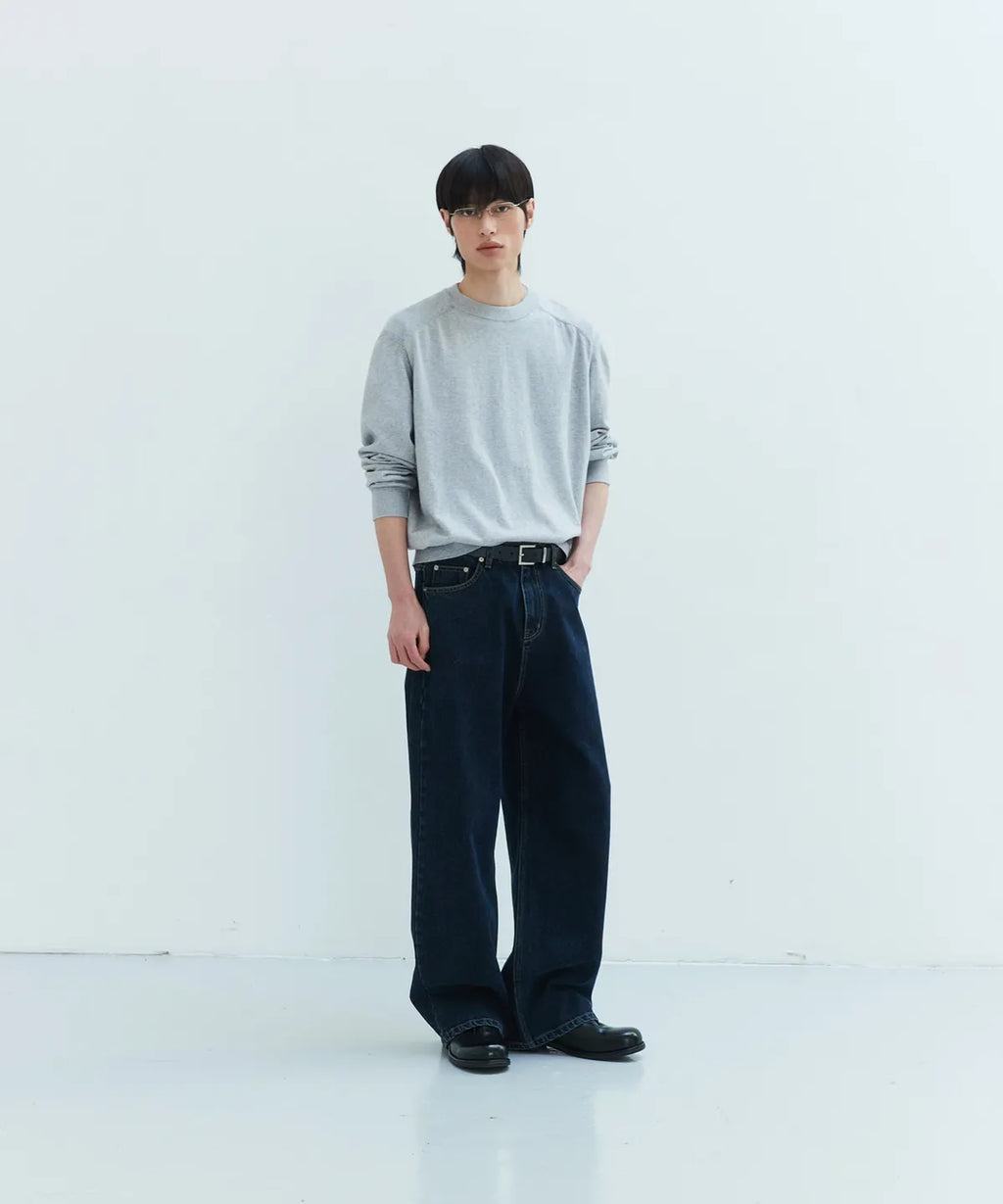 Everyday Wide Denim Pants [Deep Blue]
