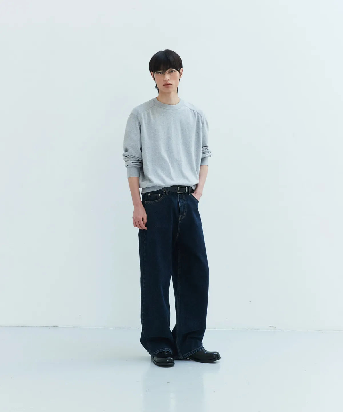 Everyday Wide Denim Pants [Deep Blue]