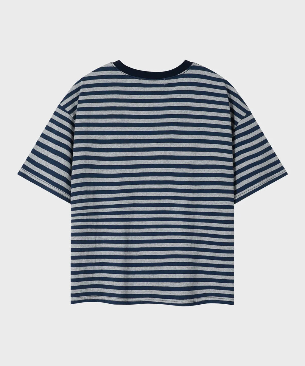 Essential Crop T-Shirt [Navy Stripe]