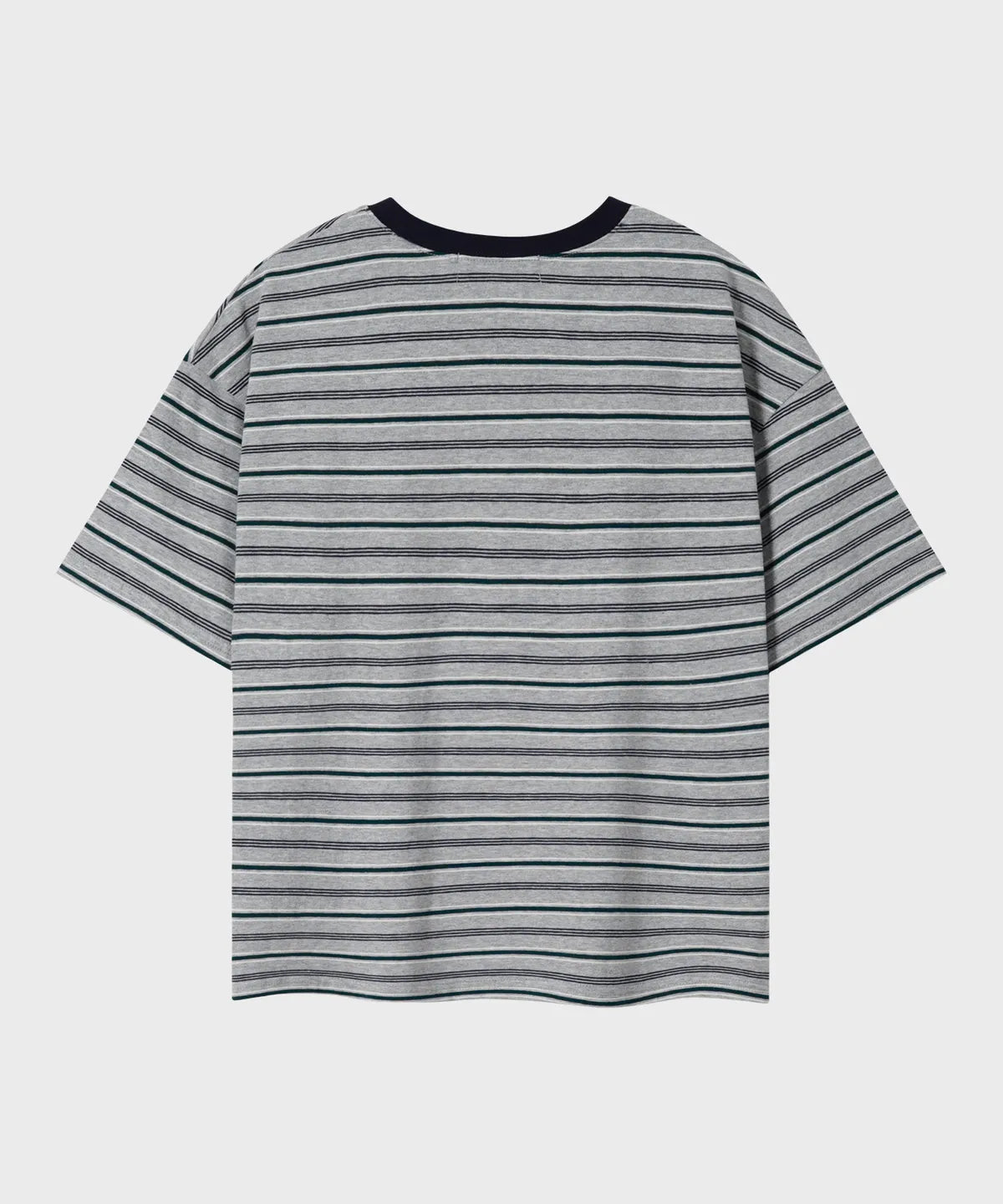 Essential Crop T-Shirt [Multi Gray Stripe]