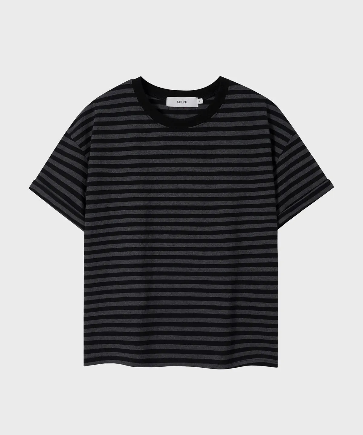 Essential Crop T-Shirt [Charcoal Stripe]