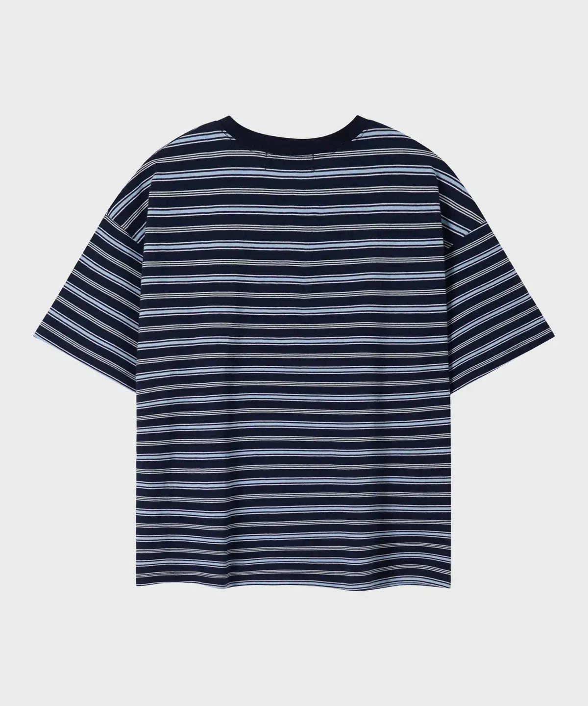 Essential Crop T-Shirt [Multi Navy Stripe]