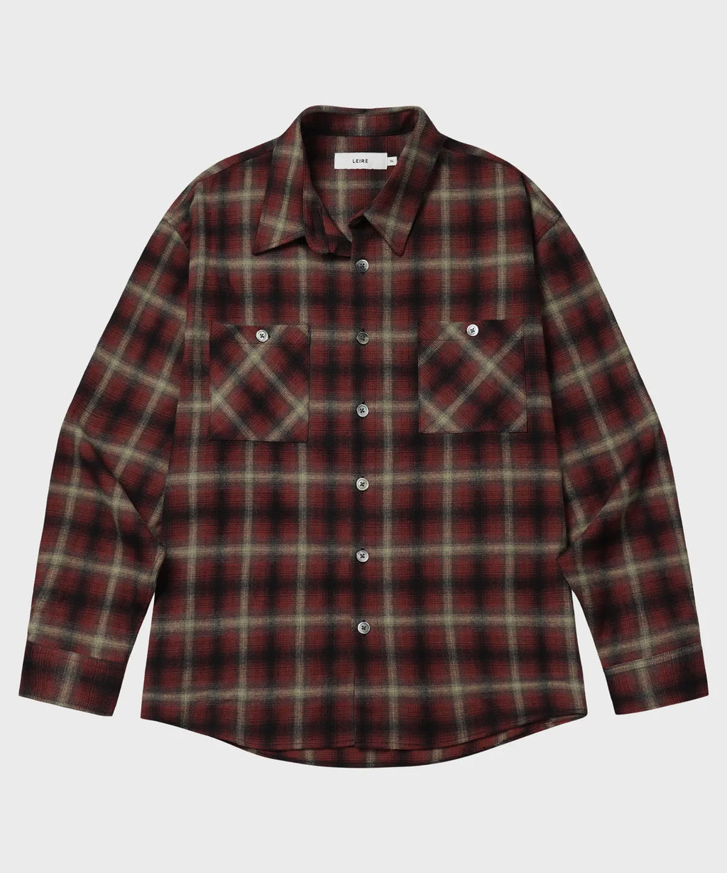 Two-Pocket Ombre Check Shirt [Red]