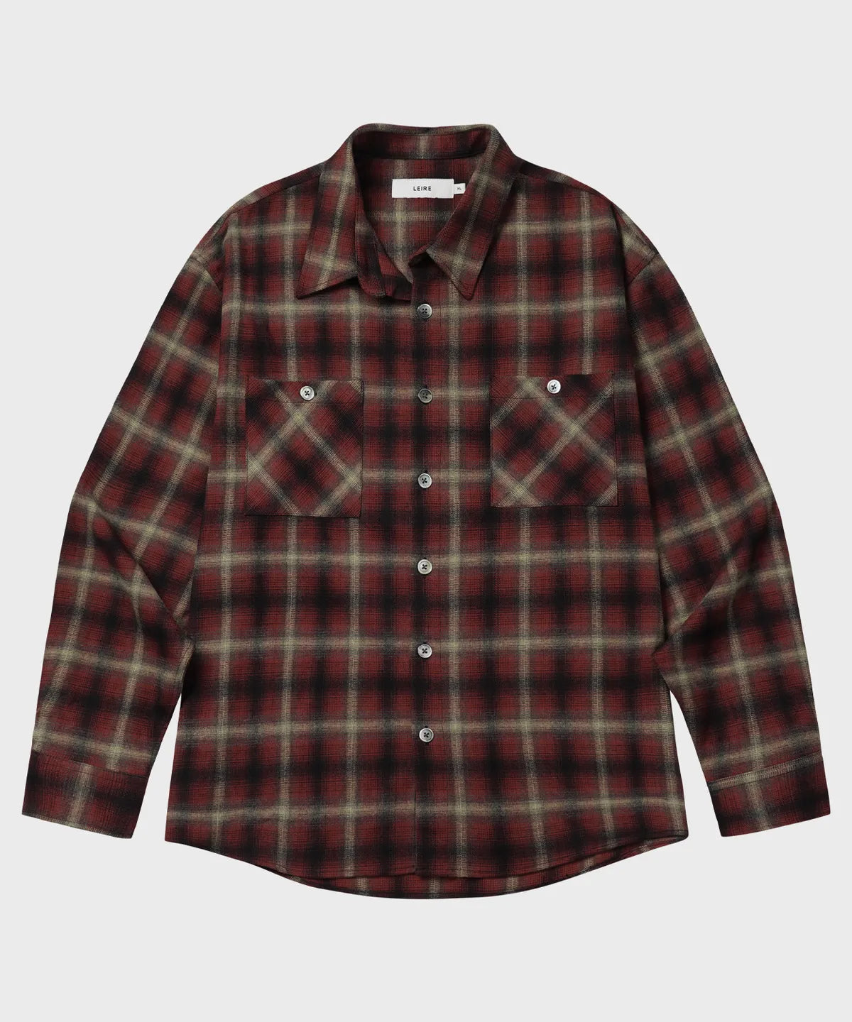 Two-Pocket Ombre Check Shirt [Red]