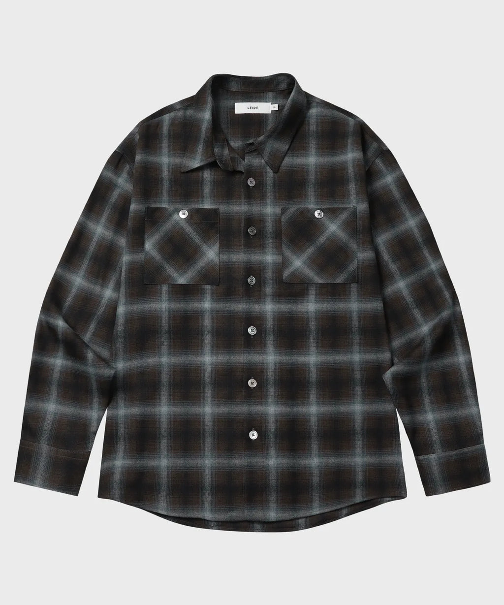Two-Pocket Ombre Check Shirt [Blue]