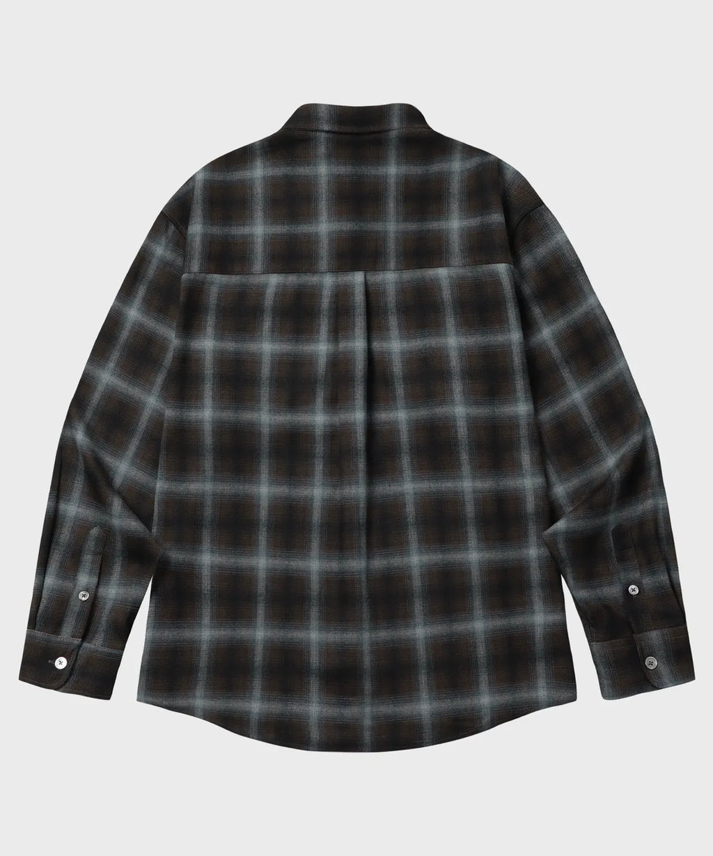 Two-Pocket Ombre Check Shirt [Blue]