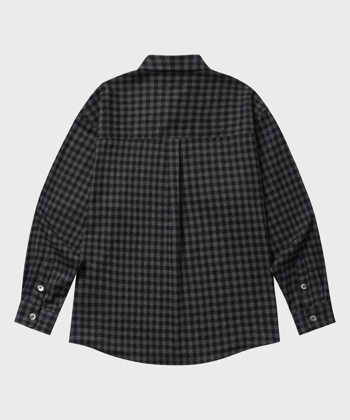 Two-Pocket Gingham Check Shirt [Charcoal]