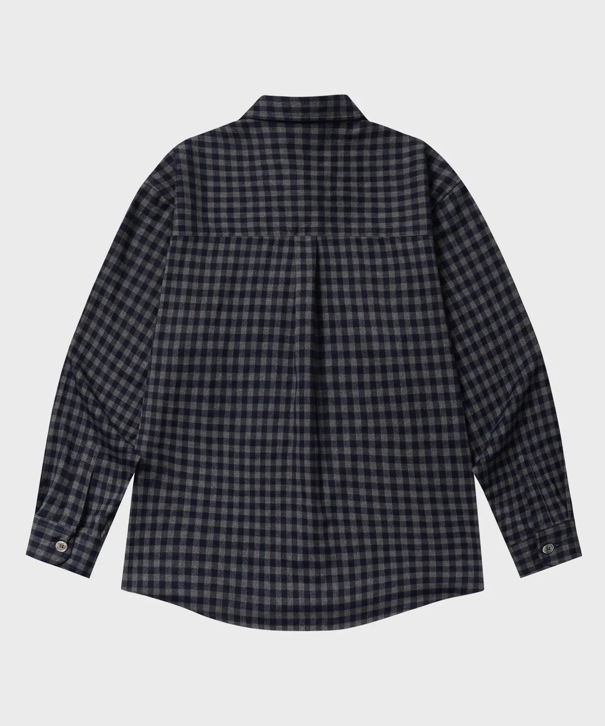Two-Pocket Gingham Check Shirt [Navy]
