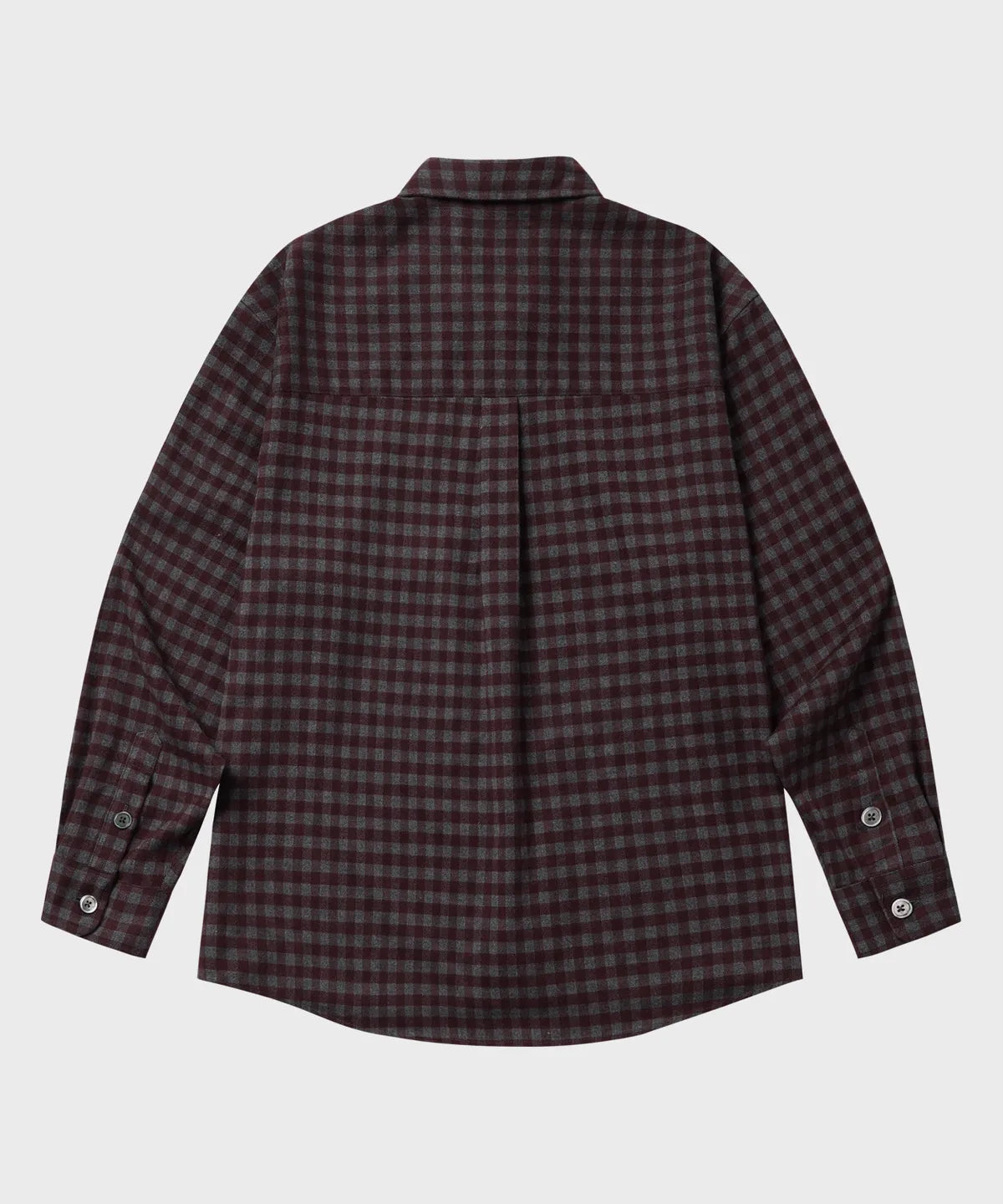 Two-Pocket Gingham Check Shirt [Wine]
