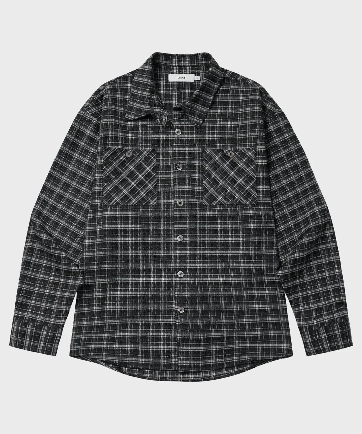 Two-Pocket Vintage Check Shirt [Black]