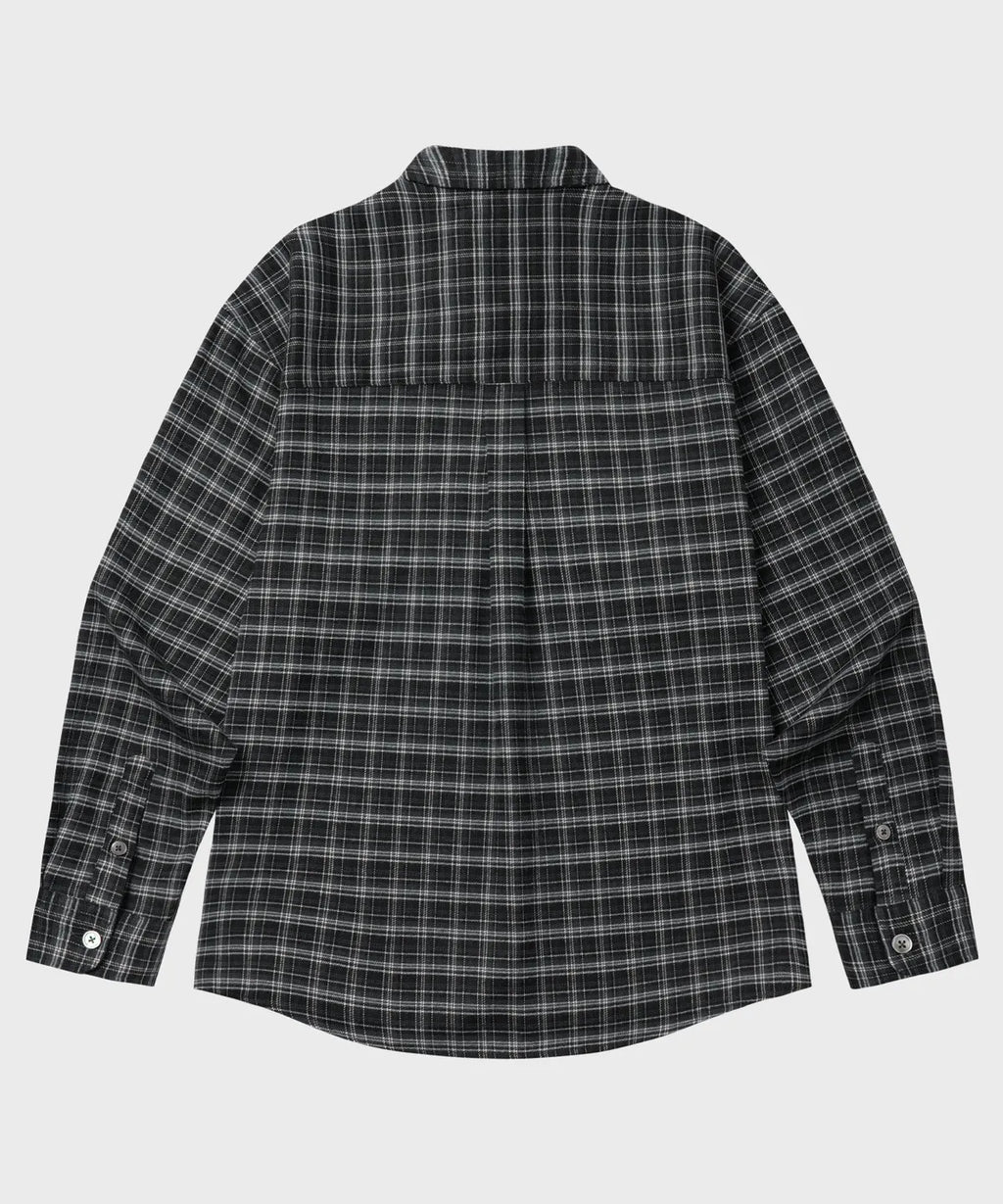Two-Pocket Vintage Check Shirt [Black]