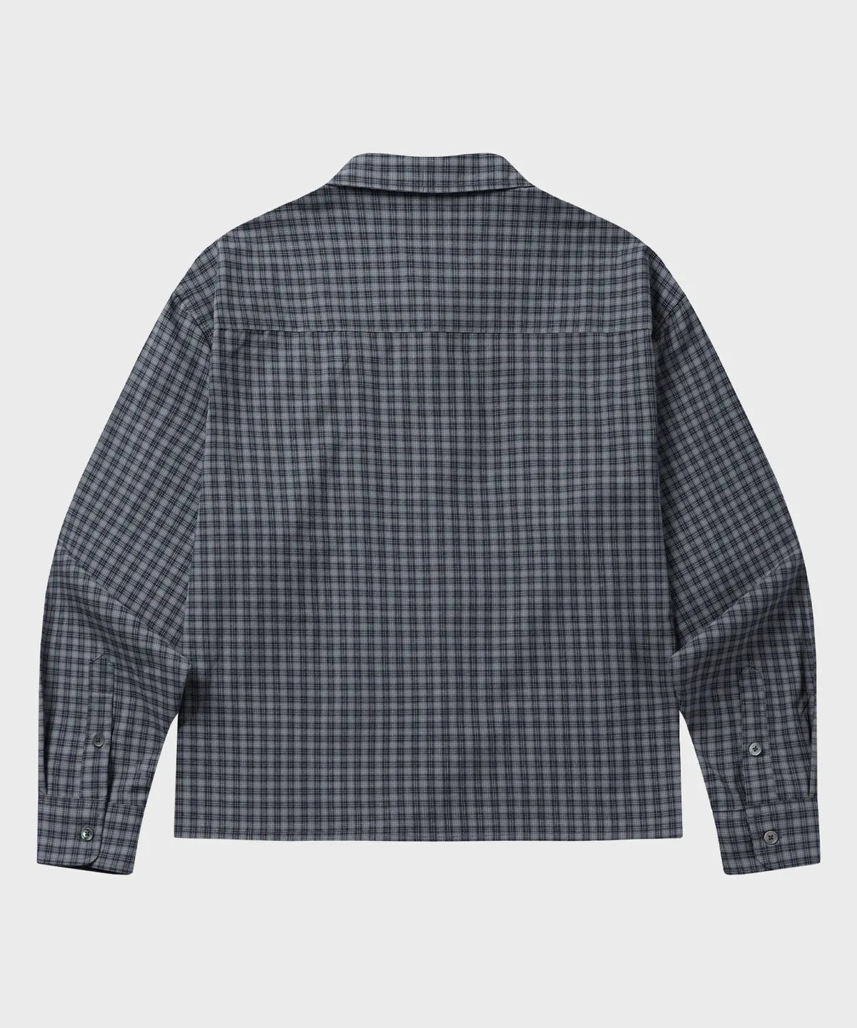 Essential Crop Check Shirt [Navy]