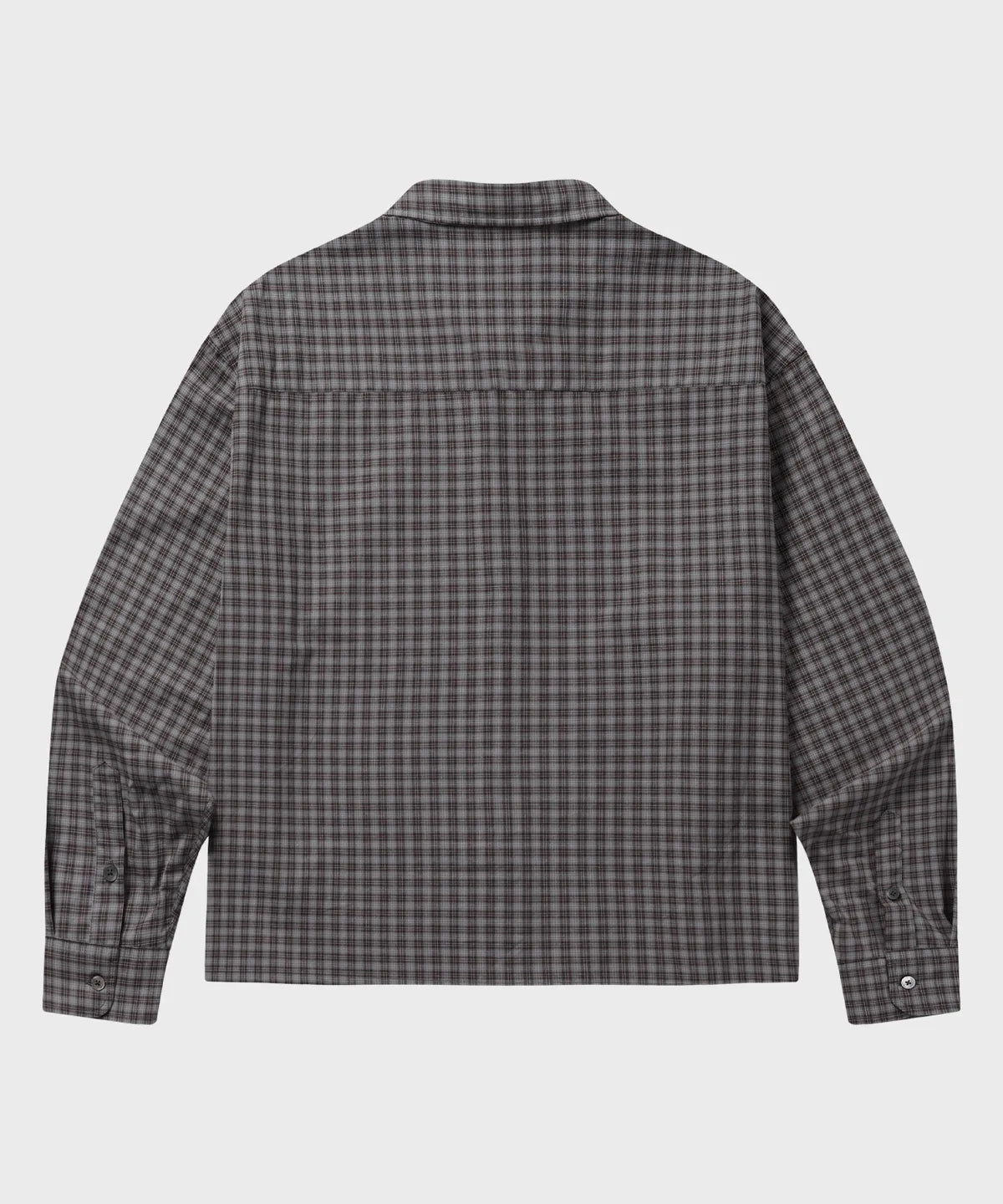 Essential Crop Check Shirt [Burgundy]