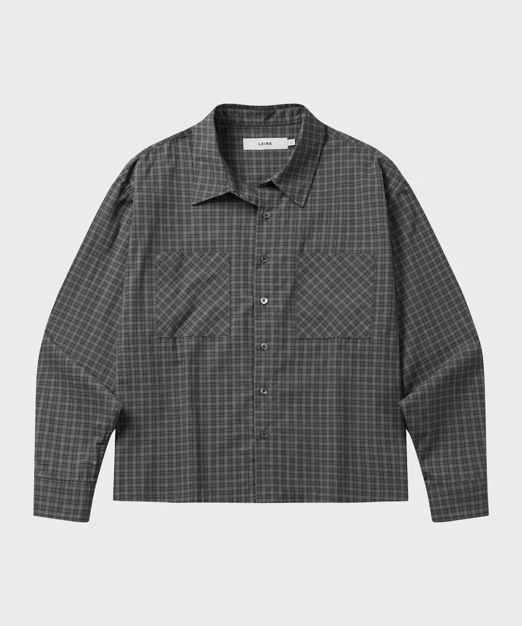 Essential Crop Check Shirt [Gray]