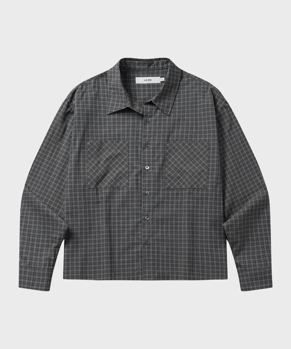 Essential Crop Check Shirt [Gray]
