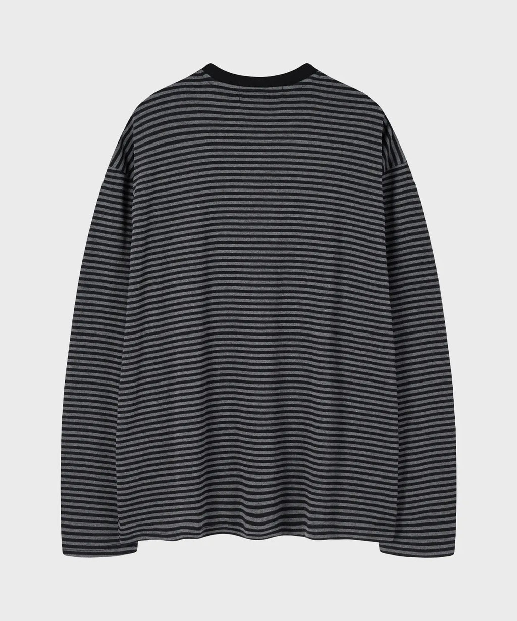 Vintage Stripe Long Sleeve T-Shirt [Black]