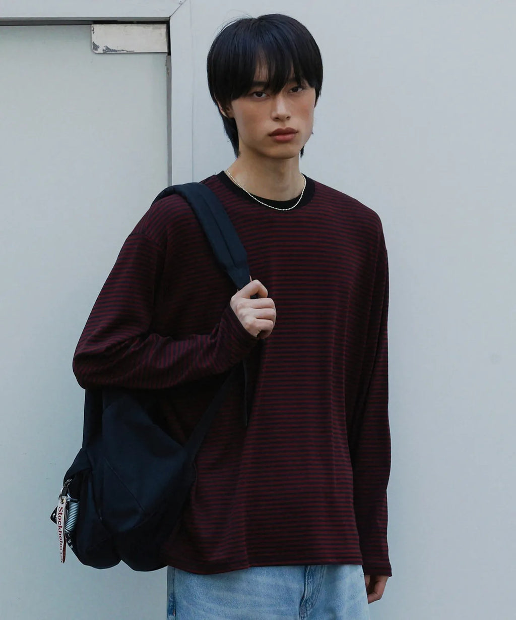 Vintage Stripe Long Sleeve T-Shirt [Wine]