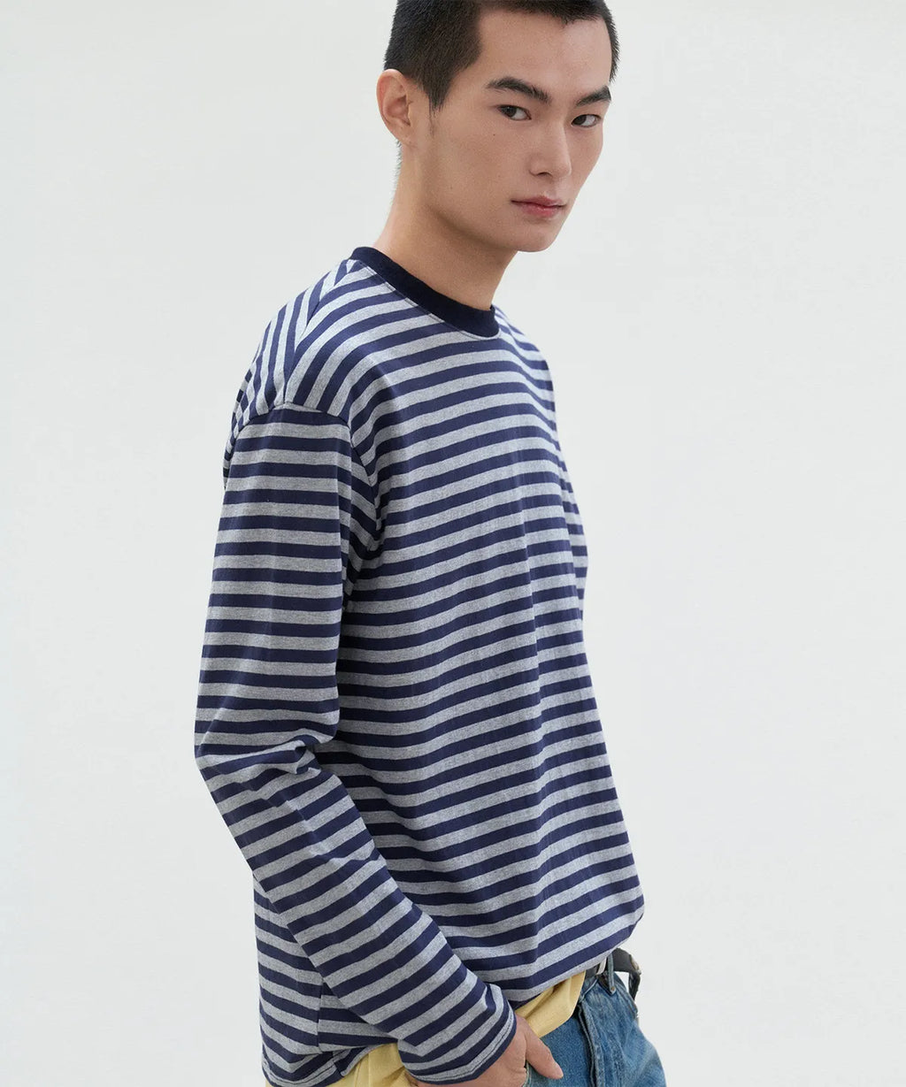 Stripe Long Sleeve T-Shirt [Navy ST]