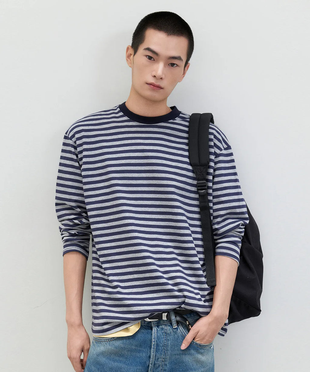 Stripe Long Sleeve T-Shirt [Navy ST]