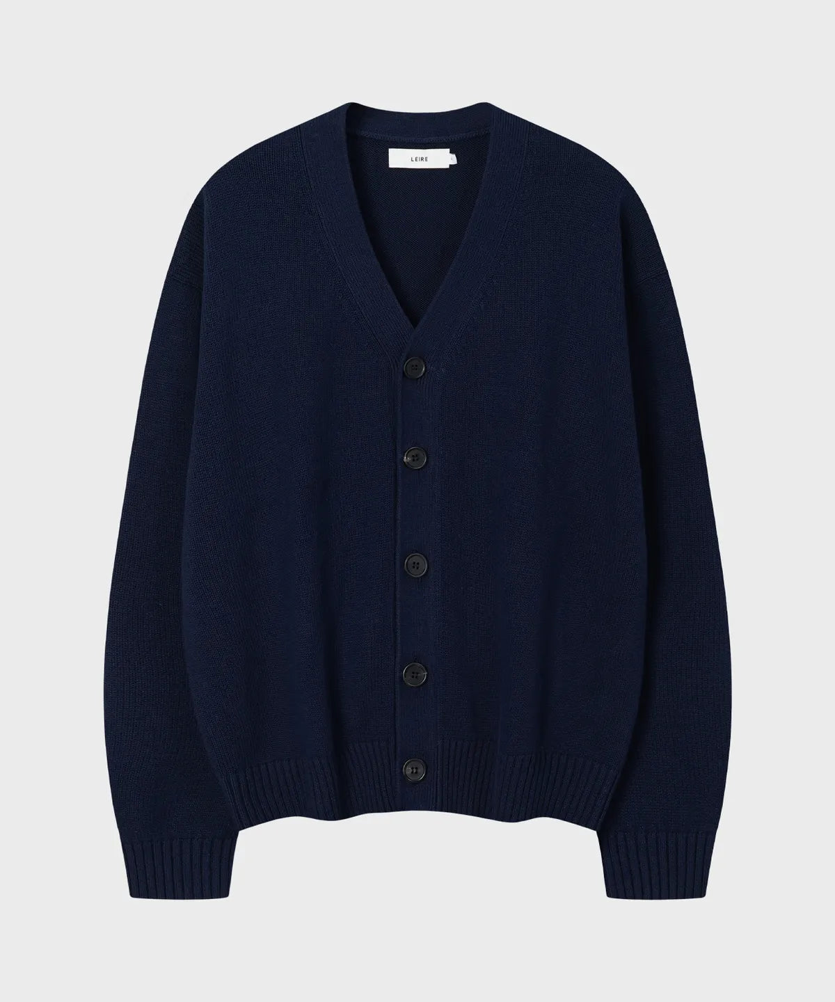 Essential Cotton V-Neck Knit Cardigan [Navy]