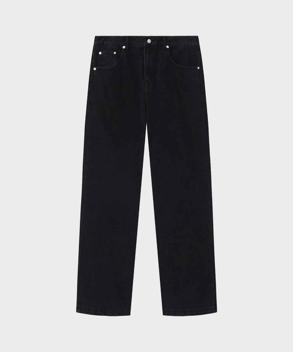 Essential Flare Denim Pants [Washed Black]