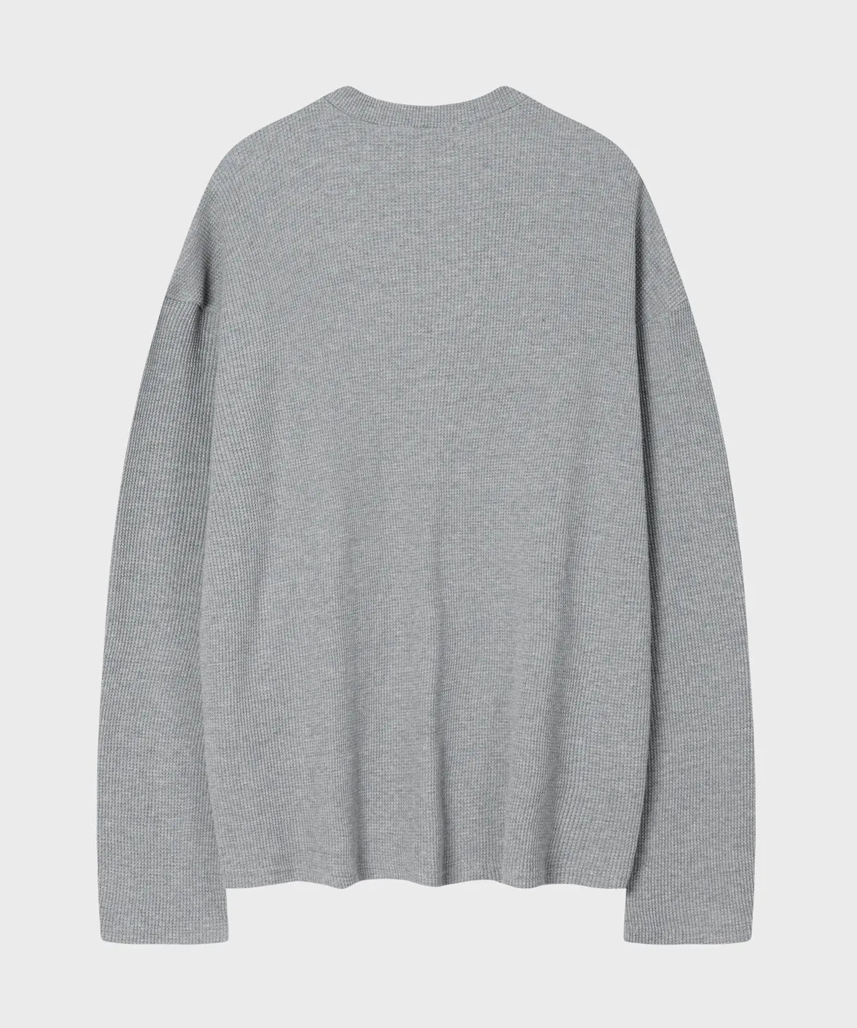 Waffle Henley Long Sleeve T-Shirt [Gray]