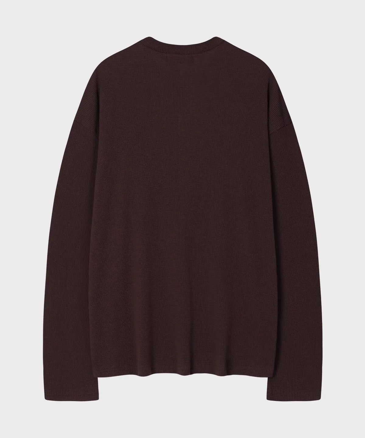 Waffle Henley Long Sleeve T-Shirt [Burgundy]