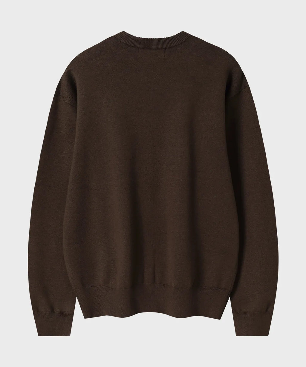 Everyday Round Knit Cardigan [Brown]