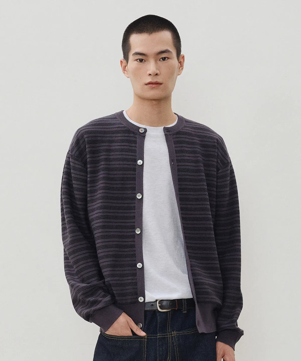 Everyday Round Knit Cardigan [Charcoal ST]