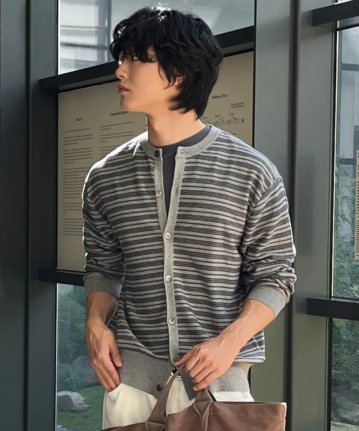 Everyday Round Knit Cardigan [Gray ST]