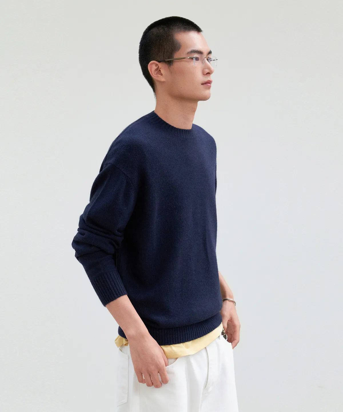 Essential Wool Crewneck Knit [Navy]