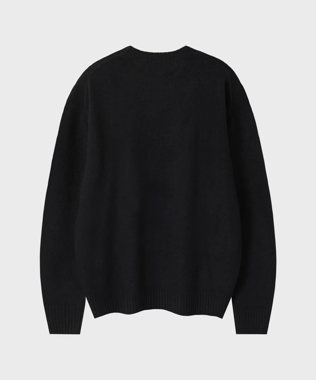 Essential Wool Crewneck Knit [Black]