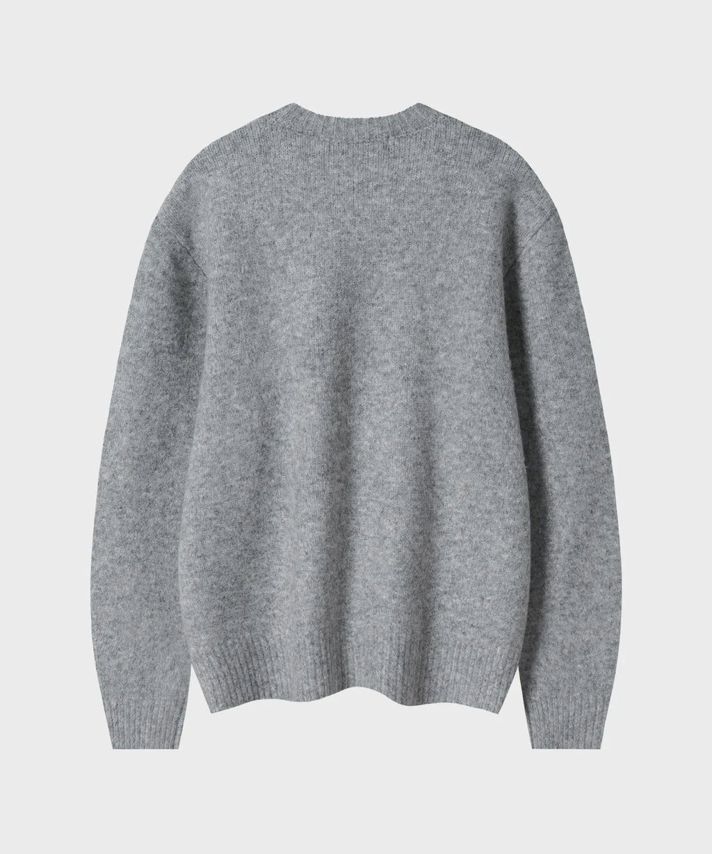 Wool Mohair Crewneck Knit [Light Gray]