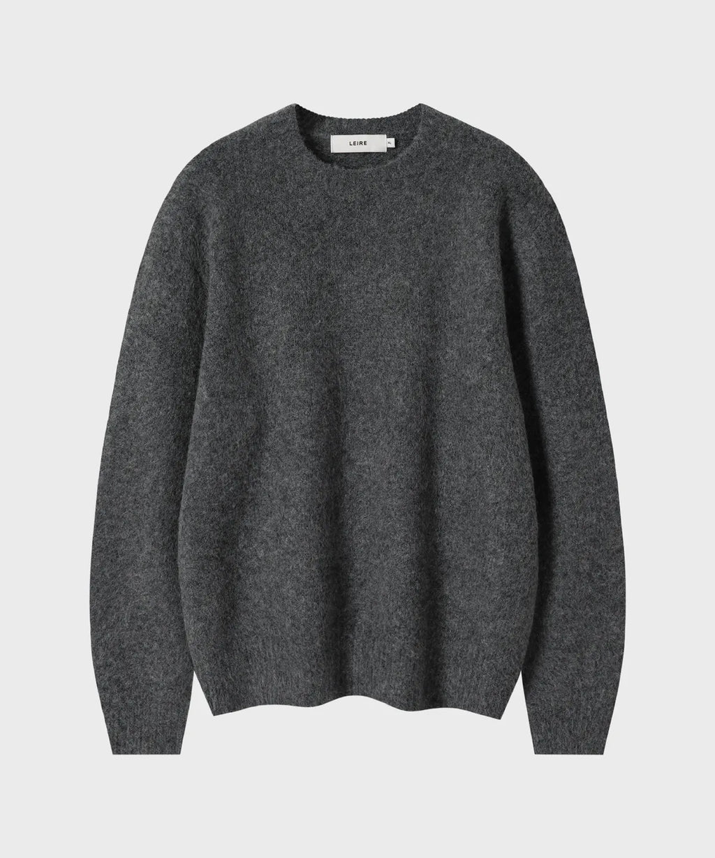 Wool Mohair Crewneck Knit [Charcoal]