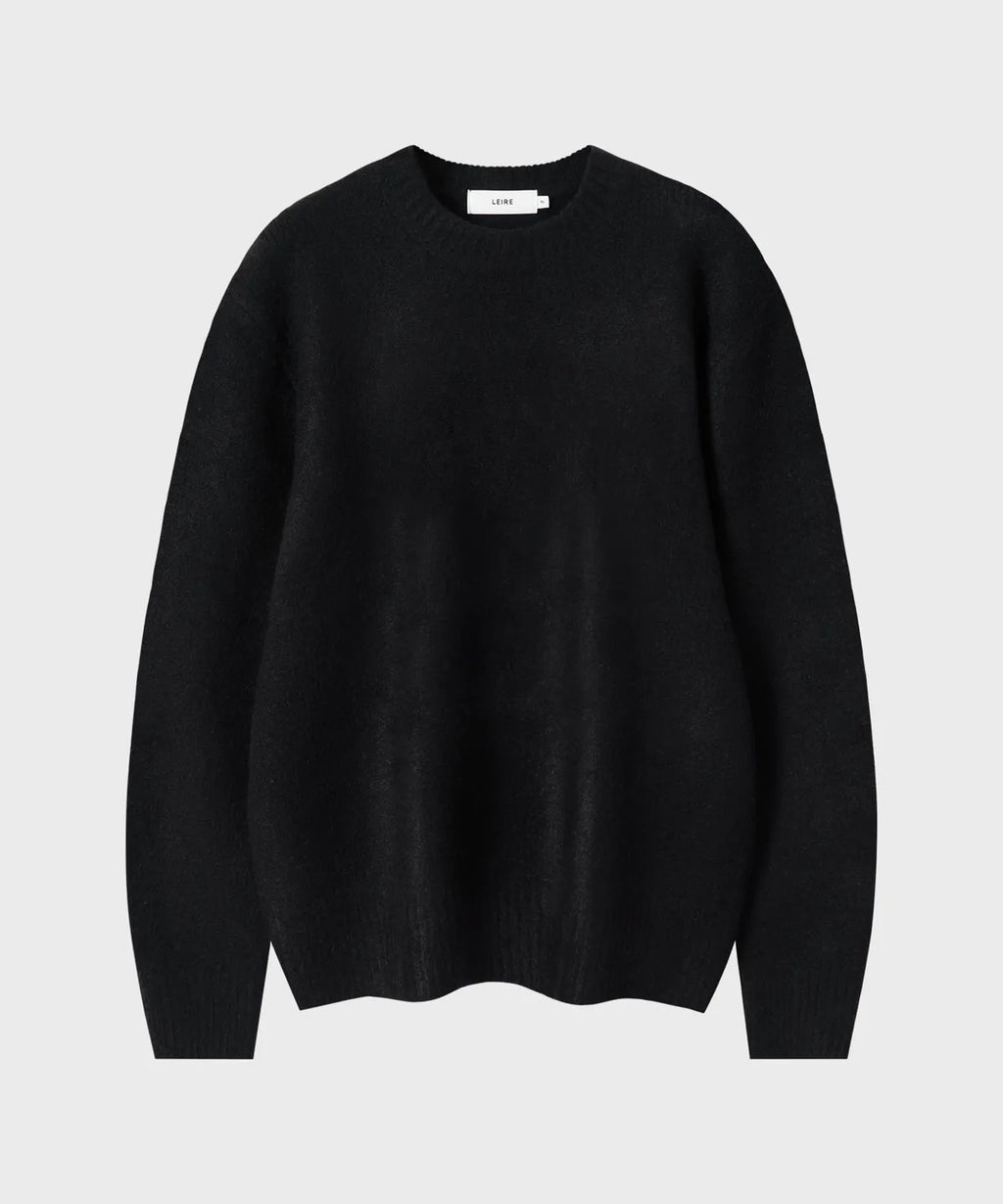 Wool Mohair Crewneck Knit [Black]