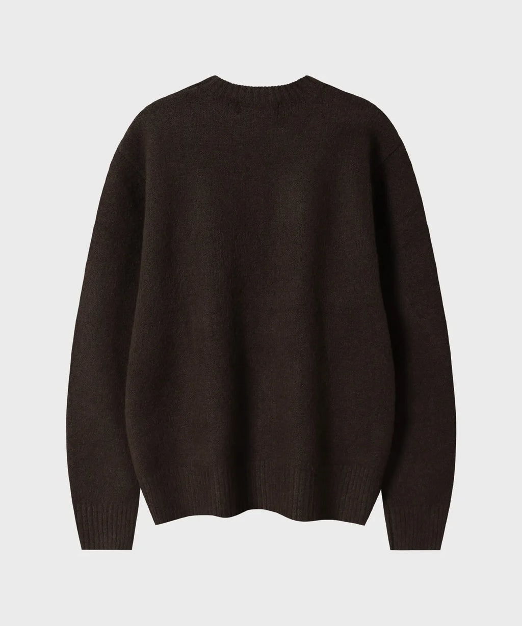 Wool Mohair Crewneck Knit [Dark Brown]