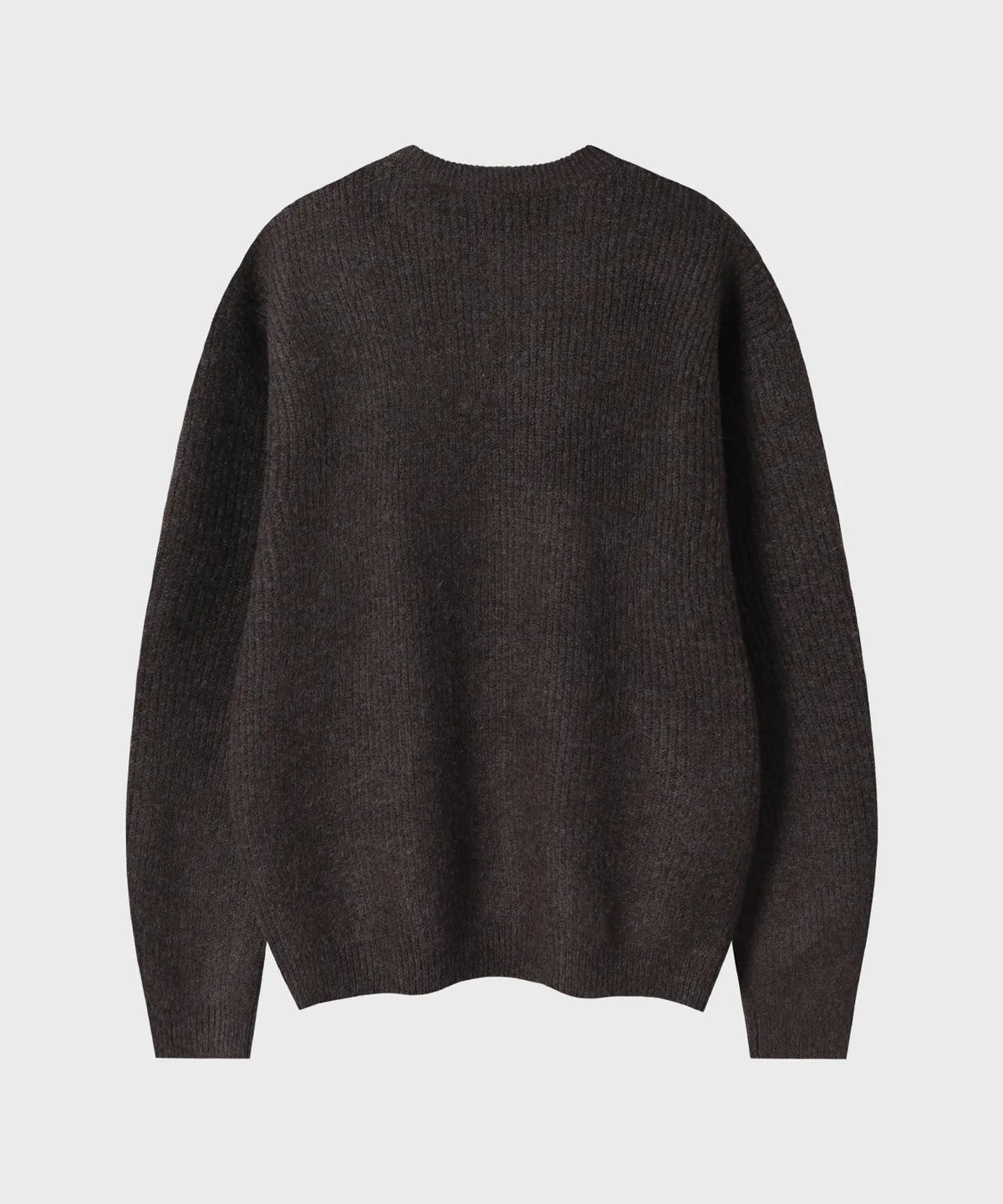 Ribbed Oversized Henley Neck Knit [Brown]