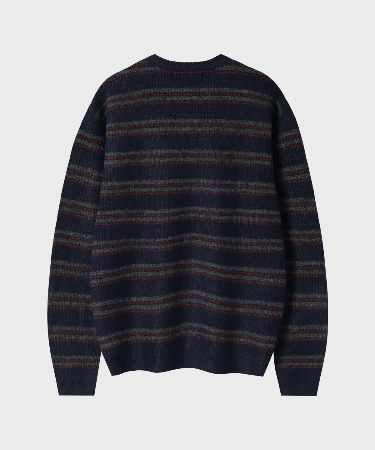 Ribbed Oversized Henley Neck Knit [Navy ST]