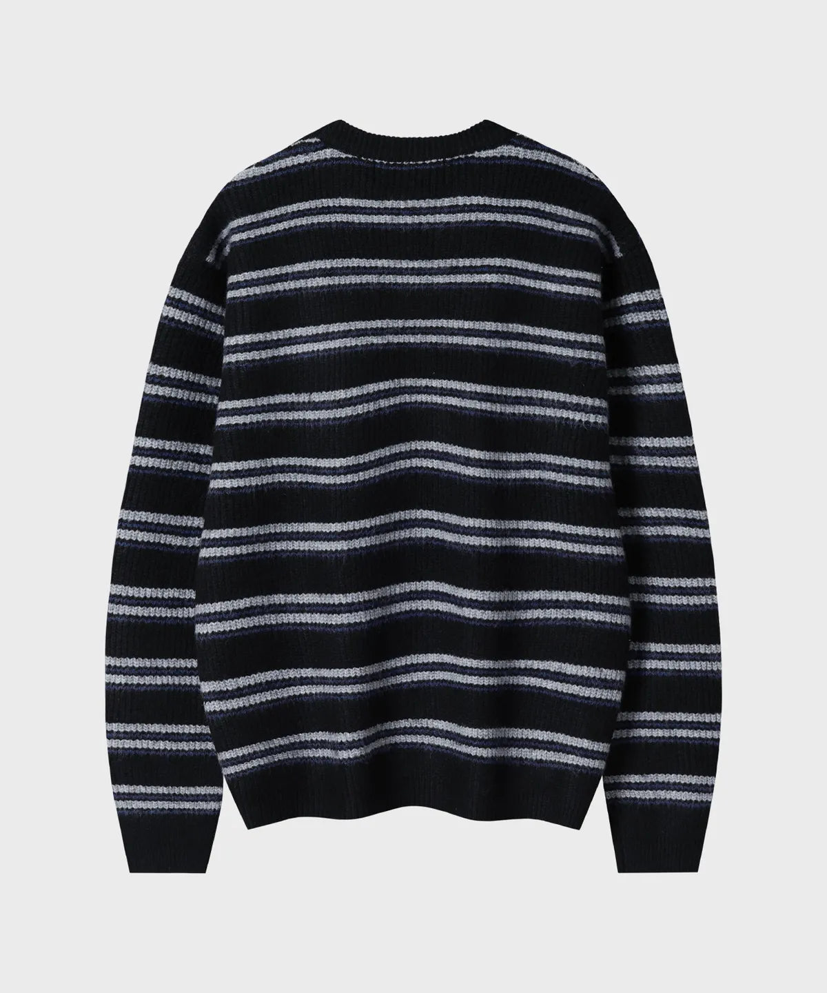 Ribbed Oversized Henley Neck Knit [Black ST]