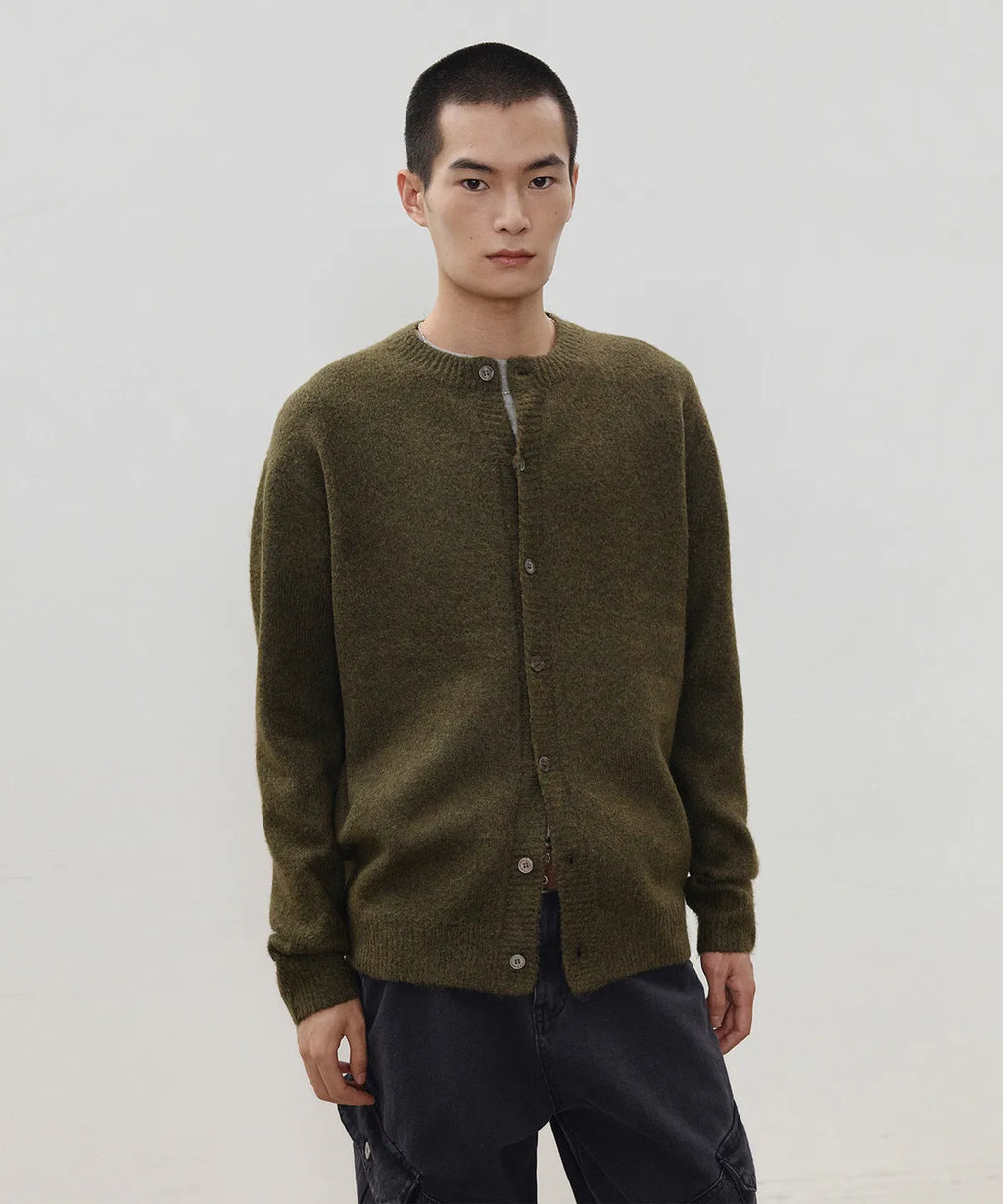 Mild Round Cardigan [Khaki]