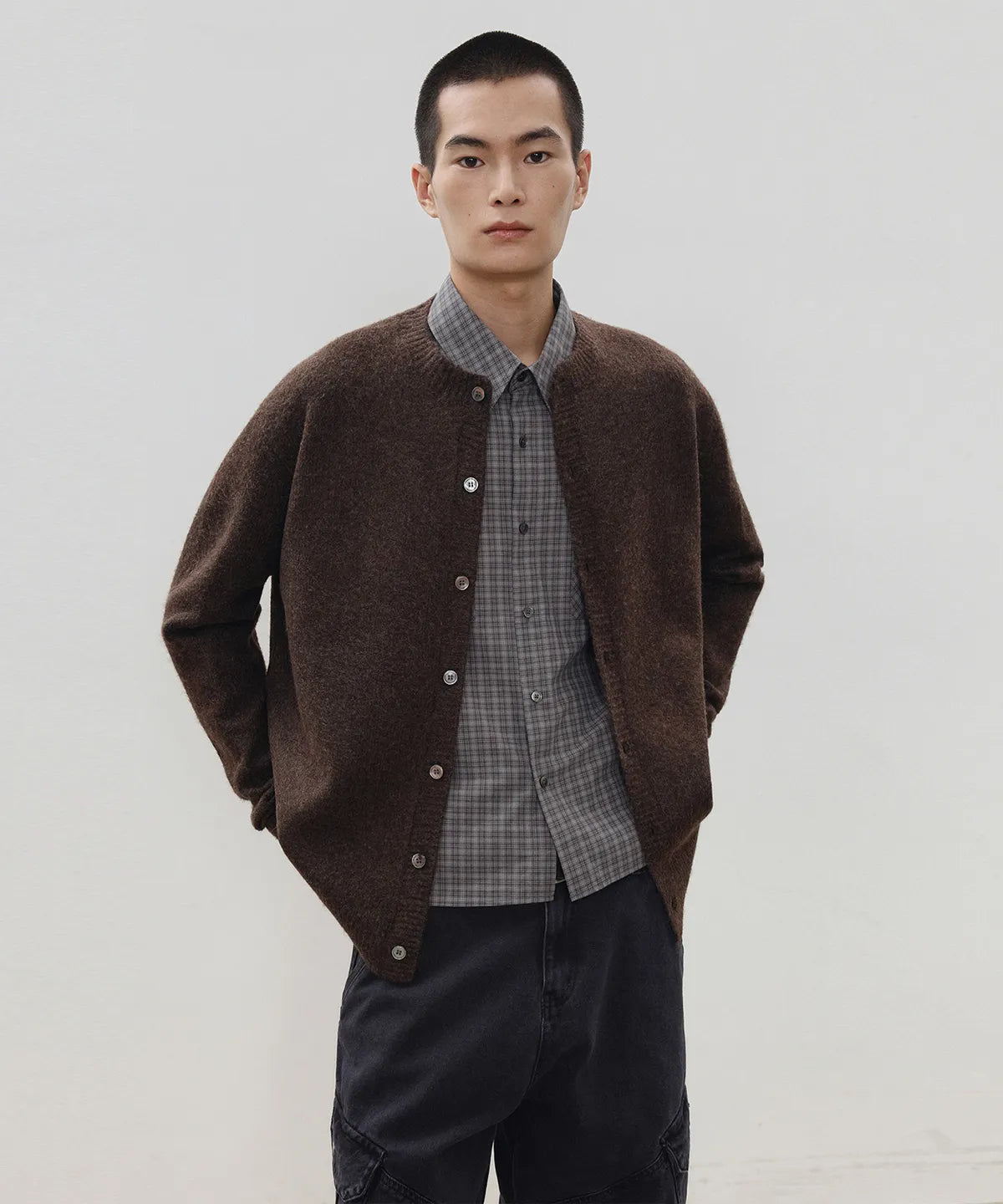 Mild Round Cardigan [Brown]