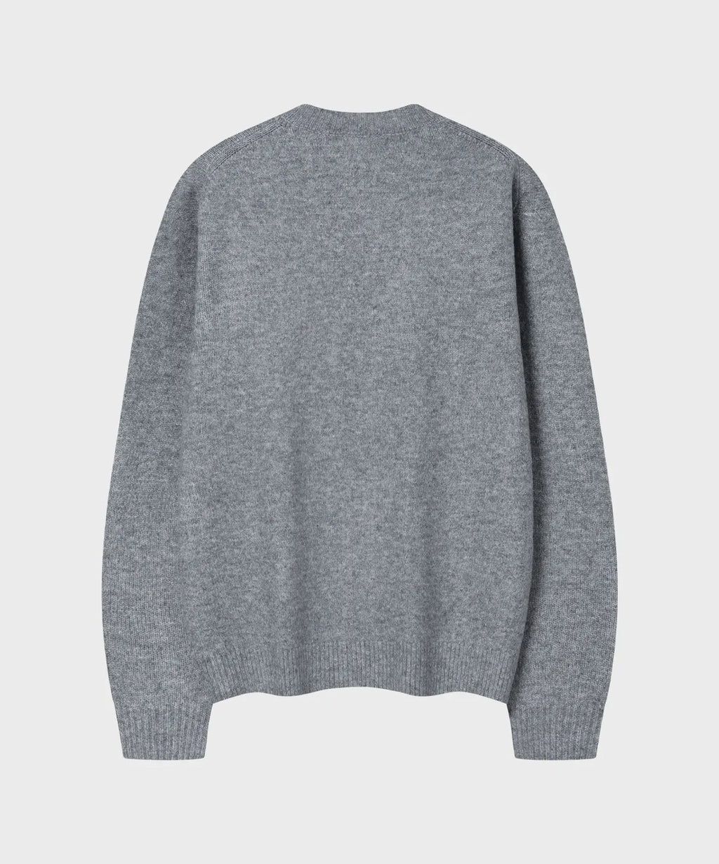 Minimal Wool Half-Neck Knit [Gray]