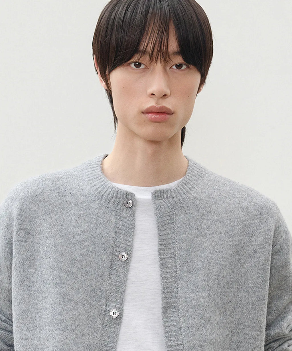 Minimal Wool Half-Neck Knit [Gray]