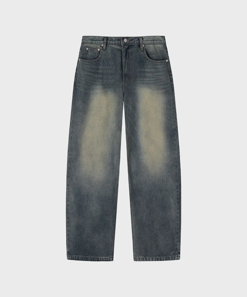 Everyday Curved Denim Pants [Washed Blue]